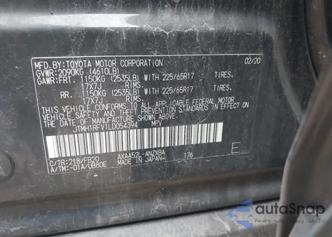 2020 Toyota Rav4 Le z USA, uszkodzony, nr VIN JTMH1RFV1LD054394